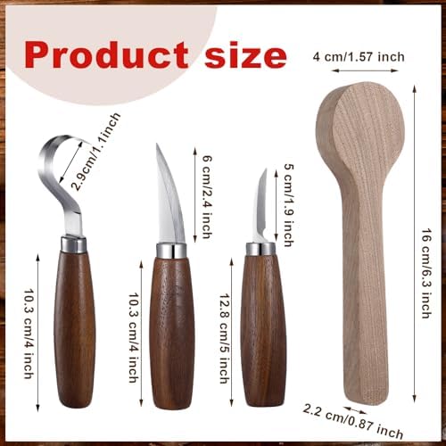 Gisafai 15 Pcs Spoon Carving Kit, Wood Whittling Kit, Spoon Blank and Knife - Image 2