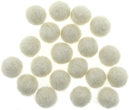 Needle Felt Balls Pure Wool Beads Dry Felted Balls 15mm Handmade DIY Crafts 20pcs (White) - Image 3