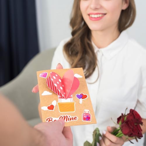 80UncleKimby 28Sets Valentines Day Crafts Card Making Kit DIY 3D Heart Cards with Envelopes Conversation Hearts Arts Craft Classroom Exchange Party Favors Bulk Supplies - Image 6