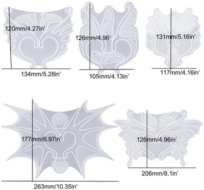 5 Set Earrings Silicone Resin Mold Ear Loop Butterfly Shaped Epoxy Silicone Casting Molds Hoops for Rings Jewelry Ornament Earring Eardrop Hooks, 3D DIY Making Women Earrings Decor Crafts - Image 4