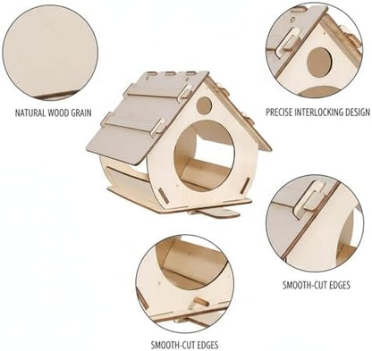 DIY Wooden House-Shaped Ornament Kit – Pre-Cut Natural Wood Craft for Home & Shelf Decor, Easy Assembly Project - Image 6