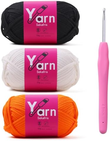 Beginner Yarn for Crocheting Cotton Crochet Yarn #4 Mixed Colors by Sekafris