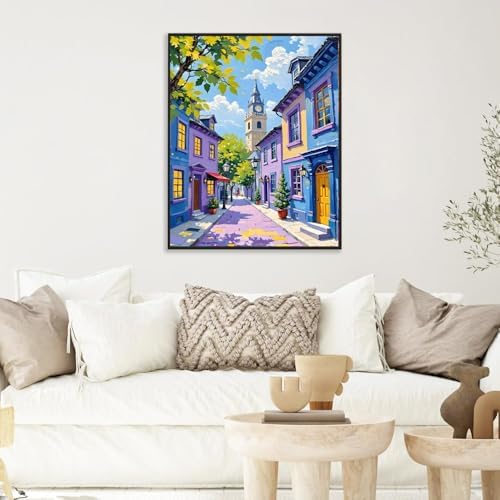 AOSGEDY Paint by Numbers Kit for Adults, Scenery-Cityscape Adults Paint by Number Kits, Landscape Paint by Numbers for Beginners, DIY Acrylic Painting on Canvas for Home Wall Art Decor 16x20 Inch - Image 3