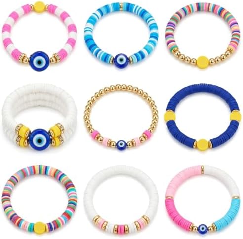 DIY Bead Bracelet Making Kit – Colorful Clay Beads Set with Gold Beads,Polymer Heishi Beads Charms – Jewelry Making Supplies for Crafting, Handmade Accessories & DIY Projects - Image 4