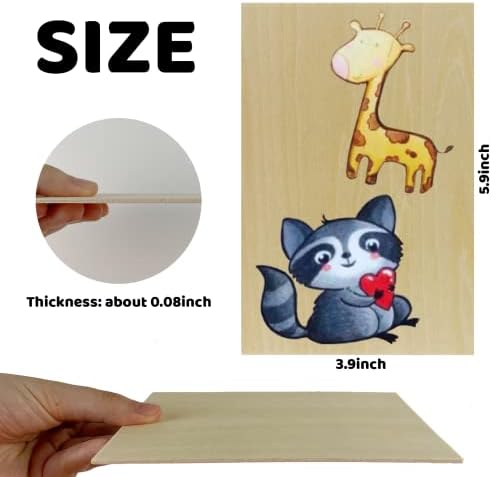 MUXGOA 20 Pack Basswood Sheets, Thin Wood Sheets for Craft, Laser, Wood Burning, Wooden DIY Ornaments, Can be Cut & Painted to Desired Shape(150x100x2mm) - Image 2