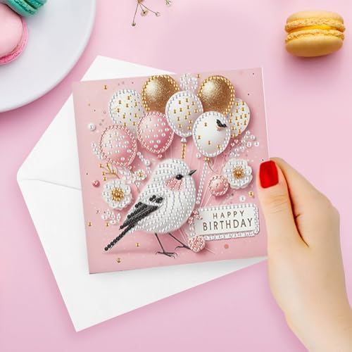 FRANDEK 6pcs Birthday Party DIY Diamond Art Greeting Cards for Adults - Image 3