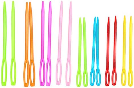 Hekisn Large-Eye Plastic Sewing Needles, Colorful Safety Lacing Needles, 2 Different Sizes Yarn Sewing Needle, Learning Needles for DIY Sewing Handmade Crafts，2.76 &2.1 inch (16 Pieces) - Image 3