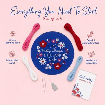 FUNATIC I Like Pretty Things and The Word Fuck Fun Embroidery Kit for Adult - Image 3