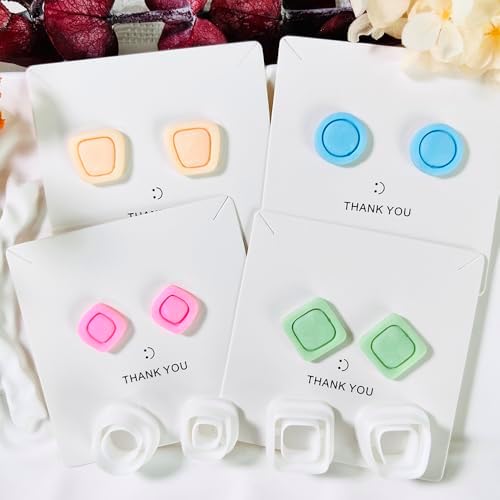 Xaekicr Polymer Clay Cutters Geometric Stud Earring Set – 4 Pairs Modern Clay Cutters for Polymer Clay Jewelry, Clay Tools and Molds for DIY Earrings - Image 6
