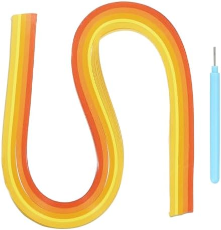 MECCANIXITY Paper Quilling Kit, 21.3 Inch 5mm Paper Quilling Strips with Blue Pen for Beginners DIY Hand Crafts Teaching Tools Flower Decoration(Dark Yellow, Pack of 120) by MECCANIXITY