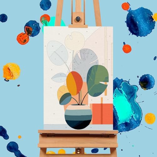 4 Pack Framed Paint by Numbers Kit for Adults with Wooden Easel, 8x12 Inch - Image 4