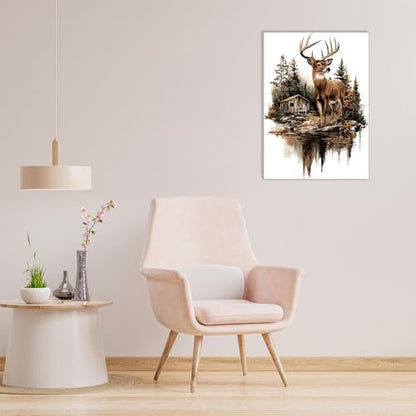 MAXBYE Framed Paint By Numbers Kits for Adults with Wooden Easel, DIY Deer Adult Paint by Number Kits, Oil Acrylic Paintings Kit for Beginners Gift Home Wall Garden Decor 10×14 Inch - Image 4