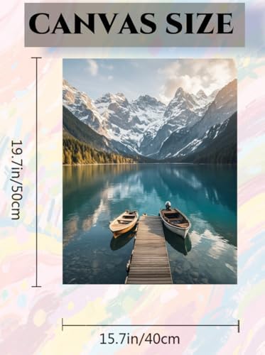 ACANDYL Paint by Numbers Kit for Adults Beginner Mountain Paint by Number for Adults Canvas Painting by Number Lake Landscape Acrylic Painting on Canvas Arts Craft Kits Decor 16x20 Inch - Image 6