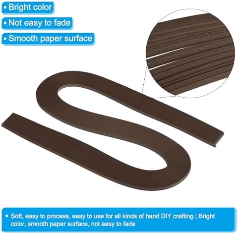 PATIKIL 600pcs Quilling Strips Paper 1/8"(3mm) 21"(54cm) Origami Paper Quilling Strip for Art DIY Hand Craft Christmas, Dark Coffee - Image 3