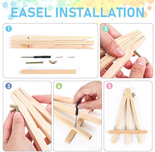4 Pack Framed Paint by Numbers Kit for Adults with Wooden Easel, 8x12 Inch - Image 7