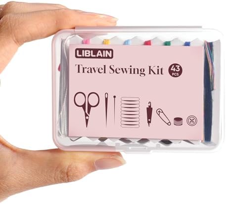 LIBLAIN Mini Sewing Kit with Big Eye Steel Needles for Adults and Beginners by LIBLAIN