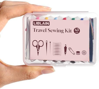 LIBLAIN Mini Sewing Kit with Big Eye Steel Needles for Adults and Beginners by LIBLAIN