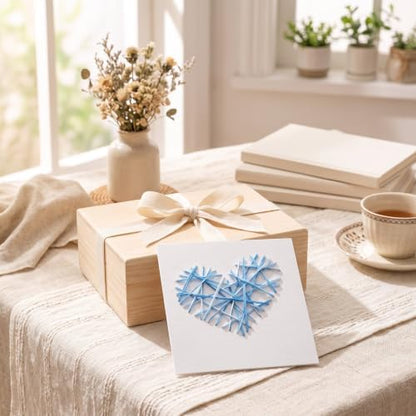 MotiveTech DIY Heart Embroidery Card Kit, Beginner Greeting Card Craft Kit, Paper Embroidery Kit for Confession, Handmade Card Kit, Heart Embroidery Thread Greeti (#4353) - Image 5