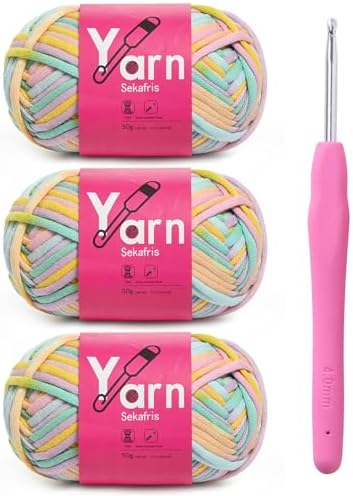 Beginner Yarn for Crocheting Cotton Crochet Yarn #4 A2 by Sekafris