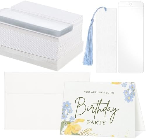 200 Pcs Watercolor Bookmark Making Kit with Cards, Envelopes & Tassels by Prudiut