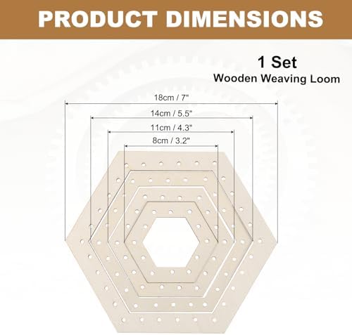 MECCANIXITY 4pcs Weaving Loom, 3.2" 4.3" 5.5" 7" Hexagon Gear Shape Weaving Loom Kit for DIY Crafting, Hanging Decor, Woven Tapestry Knitted Crafts Making - Image 2