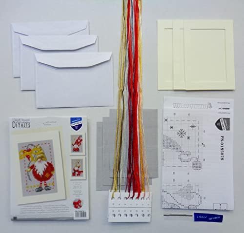 Vervaco Counted Cross Stitch Greeting Card Kit 4.2"X6" 3/Pk-Christmas Gnomes on Aida (14 Count) -V0185078 - Image 7