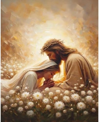 Jesus Hugging Woman Paint by Numbers Kit for Adults Beginner 16x20 inch by Arttoplus