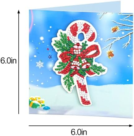 8PCS Winter Christmas DIY Greeting Card Kits with Envelopes Diamond Art Greeting Cards Diamond Art Cards Kits for Adults DIY Crafts Family Friend Gifts - Image 5