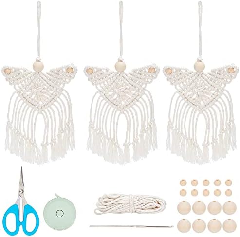 ORIGACH 3 Sets DIY Macrame Angel Kit, Boho Macrame Angel Wall Hanging Ornament, Macrame DIY Kit Tutorial for Adults by ORIGACH