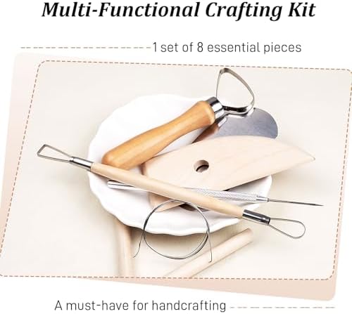 8-Piece Double-Sided Wooden Clay Sculpting Tool Set – Variety Shape Pottery Carving & Smoothing Tools for All Skill Levels - Image 3
