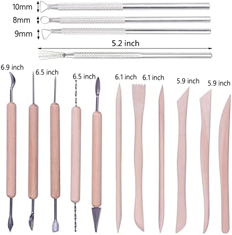 Polymer Clay Tools,25Pcs Pottery Sculpting Tools Set with Plastic Case for Ceramic Modeling Carving Beginners Expert Crafts Club, Dotting,Hobbyists, Artists - Image 3