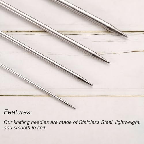 uxcell 10Pcs Knitting Needle 4mm Diameter 5.9 Inches Length Stainless Steel Double Pointed Sweater Stitching Needles for Handmade Projects DIY Knitting - Image 4