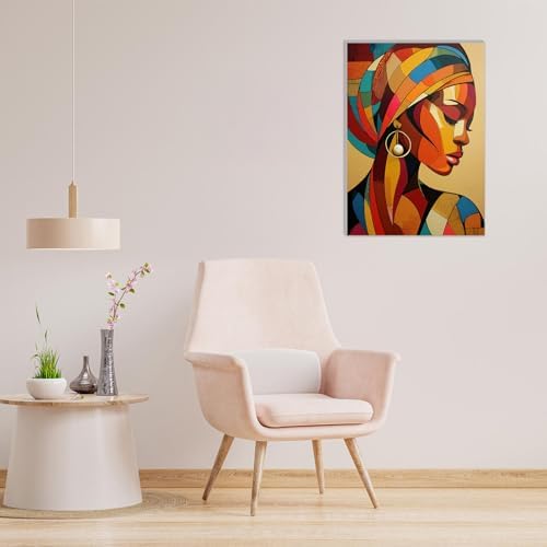 MAXBYE Framed Paint by Numbers Kit for Adults, Black Woman Canvas Painting by Number with Wooden Easel, DIY Acrylic Craft Art Kits with Tools for Beginners Gift Home Wall Decor 10×14 in - Image 5