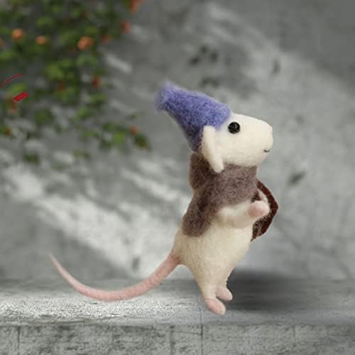 CurcKua Needle Felting Kit Beginner Felting Kits for Beginners Adult Felt Animal Kit Mice Needle Felting Starter Kit Unfinished Wool Felt Mouse Craft Kit for Beginner DIY Craft - Image 3