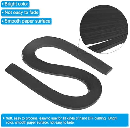 PATIKIL 240pcs Quilling Strips Paper 3/16"(5mm) 21"(54cm) Origami Paper Quilling Strip for Art DIY Hand Craft Christmas, Black - Image 3