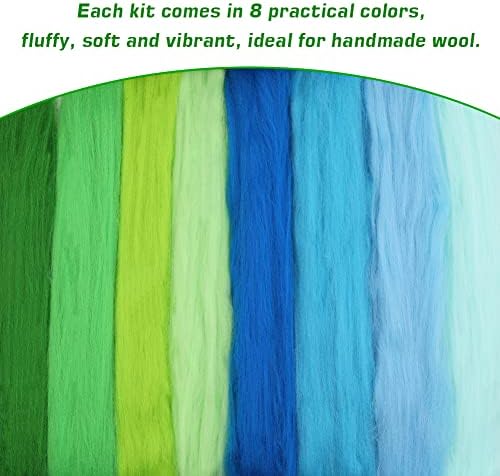 Wonvoc Needle Felting Wool 2.82oz /80g, 8 Colors Wool Roving (Spring) - Image 5