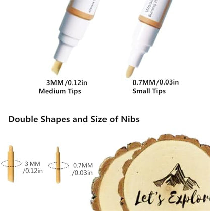 Wood Burning Paste Pen Kit 8pcs, 4OZ Wood Burning Gel with Pen, 6pcs Squeegees, Heat Activate Paste for Craft Stencil, Etching Cream Wood Burning Design for Beginners DIY on Wood, Canvas, Denim - Image 3