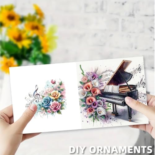 6PCS Musical Instrument Diamond Art Painting Greeting Cards Kit with Envelopes - 5D DIY Diamond Art Card Kits for Adults - Handcrafted Postcards for Birthday & Holiday - Image 6