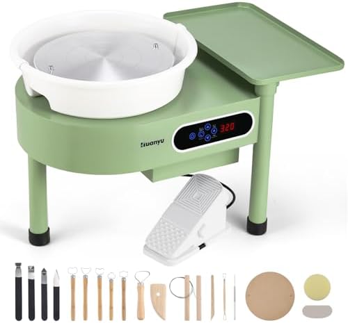 Huanyu Pottery Wheel Machine 12in with Bat System Detachable Extended Tray by Huanyu