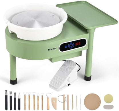 Huanyu Pottery Wheel Machine 12in with Bat System Detachable Extended Tray by Huanyu