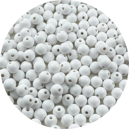 200pcs Acrylic Round Beads for Crafts 10mm Resin Candy Color Spacer Beads with Hole for Jewelry Making Sewing Crafts Decoration Necklaces Bracelets Earrings Supplies(White) by Unknown