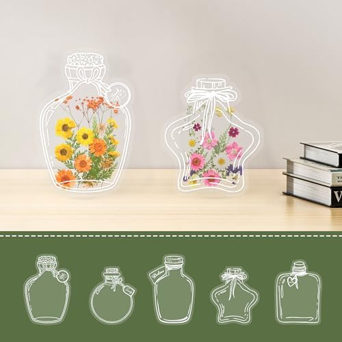 Large Size Transparent Dried Flower Bookmarks, 20 PCS Handmade DIY Flower Page Clips,World in Bottle-Making Stunning Herbarium(Wishing Bottle) - Image 2