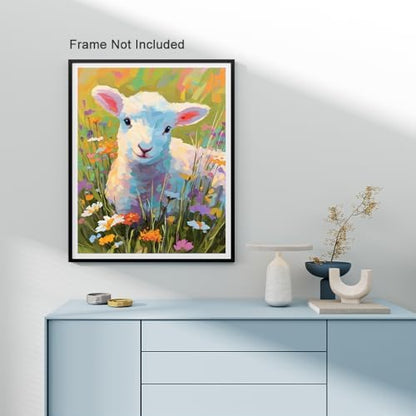 Natuyalo Sheep Paint by Numbers for Adults Animals DIY Paint by Numbers Acrylic Paint on Canvas Colorful Art Painting by Numbers Kits for Beginner 16x20 inch (Without Frame) - Image 3
