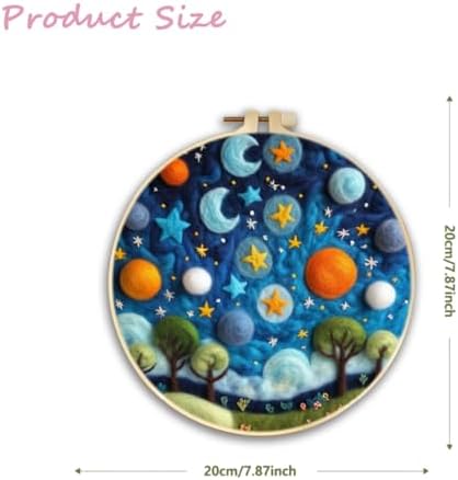 CaptainCrafts Needle Felting Kit for Adults Starry Sky Moon Planet Pattern - Image 2