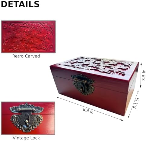 Wooden Sewing Kit Box, Wooden Sewing Box with Sew Kit Accessories - Image 5