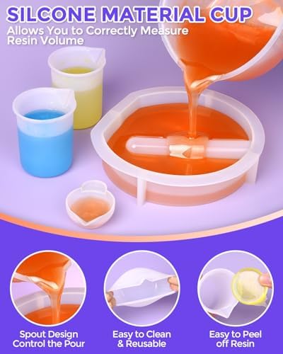 INCLY 2 Gallon Crystal Clear Epoxy Resin Kit, Casting & Coating Resin Supplies for Jewelry Making, River Table Tops, Art Painting, with 36 Colors Mica Powder, Large Silicone Cup & Sticks - Image 6