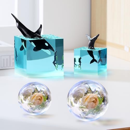 8Pcs Sphere Square Resin Mold,Silicone Molds for Epoxy Resin,for Flower Preservation,Epoxy Resin Crafts,Candle,Home Office Decoration - Image 4