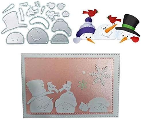 Scrapbooking Die-Cuts, Christmas Metal Cutting Dies for Card Making, Paper Craft Punch Template, Background Embossing Stencils, DIY Album Décor (Hat Snowman-10x6.7cm) - Image 2