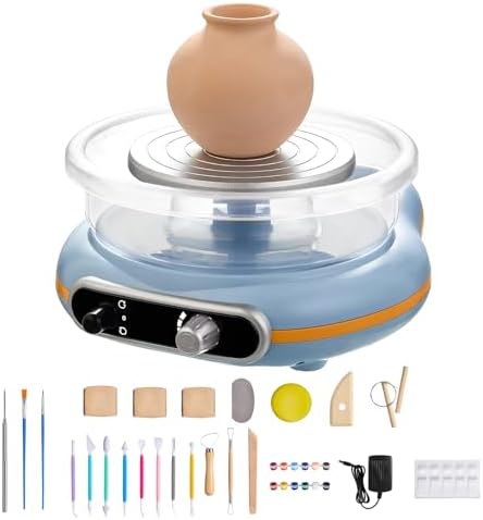 Funspire Pottery Wheel for Kids,mini Pottery Wheel for Children and Beginners - 4.7-inch Electric Pottery Wheel with Adjustable Speed, Low Noise, Precise Control, Includes 16 Pottery Tools by Unknown