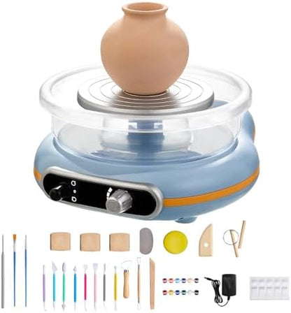 Funspire Pottery Wheel for Kids,mini Pottery Wheel for Children and Beginners - 4.7-inch Electric Pottery Wheel with Adjustable Speed, Low Noise, Precise Control, Includes 16 Pottery Tools by Unknown